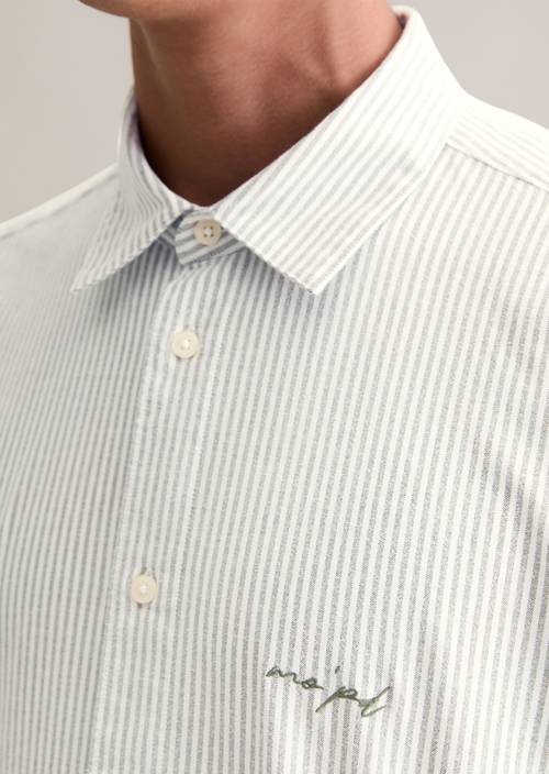 Oxford overhemd regular Offwhite in detailaanzicht