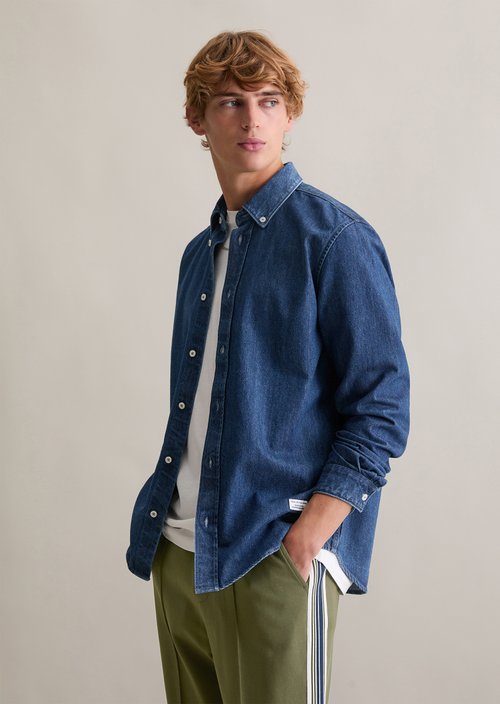 Regular denim shirt — Medium Blue
