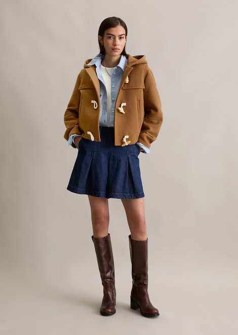 Marc O'Polo Duffeljas regular, Dames, bruin, Xl, 54% Wol, 40% Polyester, 3% Polyamide, 2% Viscose, 1% Polyacryl
