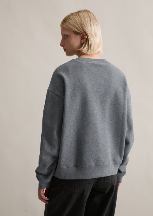 College-style relaxed sweatshirt — Asphalt Melange