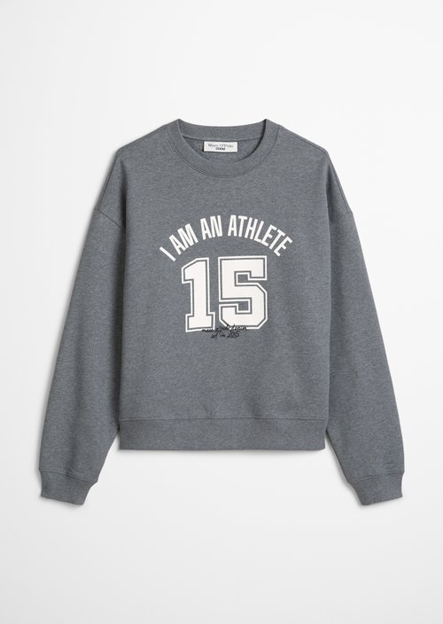 College-style relaxed sweatshirt — Asphalt Melange