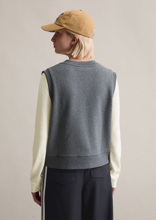 College-style regular sweat jumper — Asphalt Melange