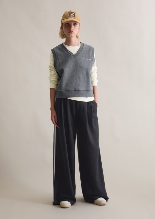 College-style regular sweat jumper — Asphalt Melange