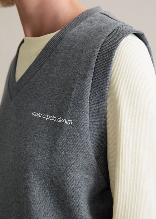 College-style regular sweat jumper — Asphalt Melange