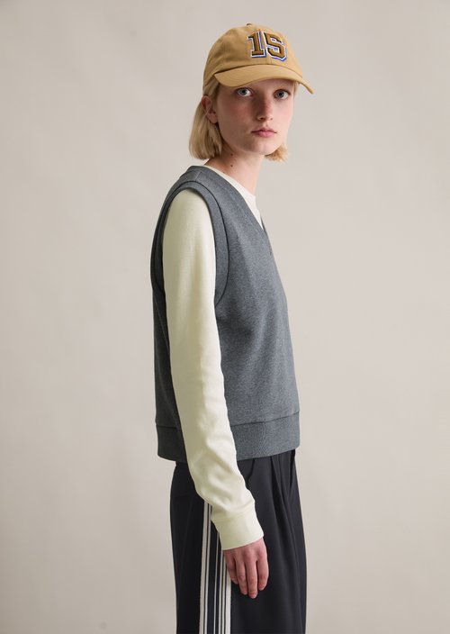 College-style regular sweat jumper — Asphalt Melange