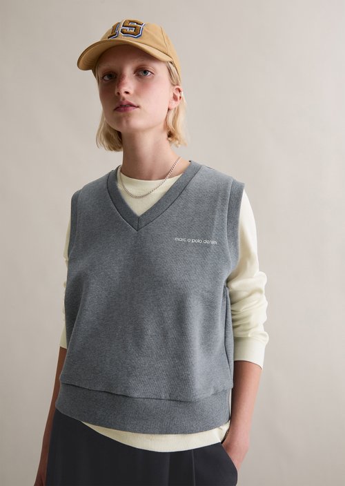 College-style regular sweat jumper — Asphalt Melange