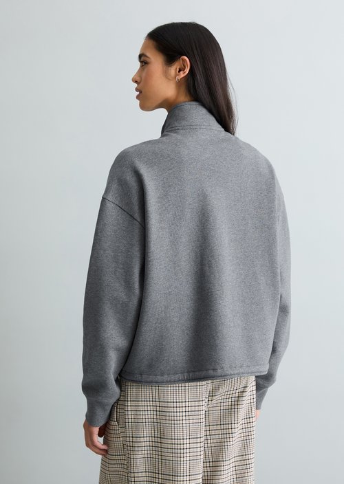 Relaxed half-zip sweatshirt — Asphalt Melange