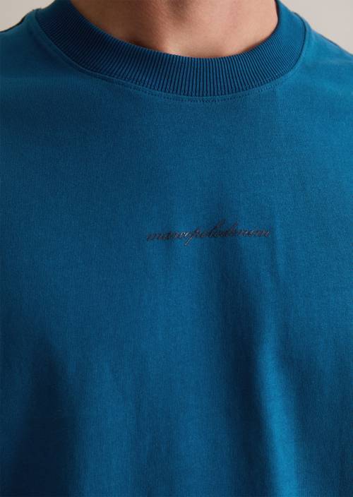 DfC T-shirt relaxed Coastal Blue in detailaanzicht