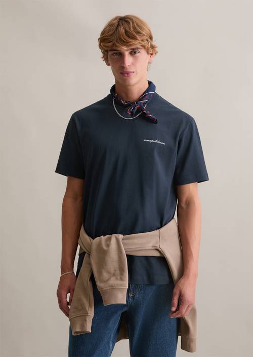 T-Shirt relaxed Navy Teal in Frontalansicht