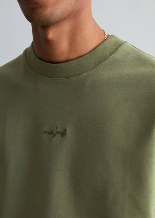Relaxed T-shirt Dark Moss in detail view