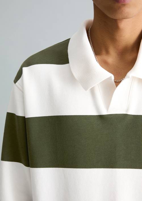 Sweat-shirt polo relaxed Dark Green en vue détaillée