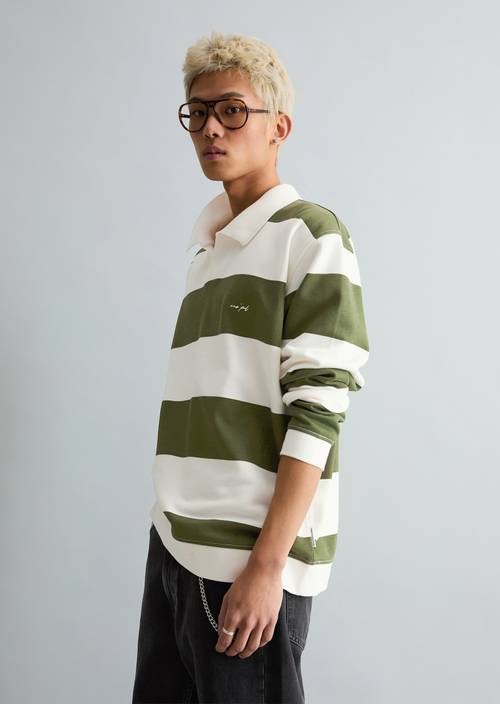 Sweat-shirt polo relaxed Dark Green en vue de face