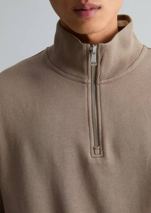 Sweat-Troyer relaxed Cold Taupe en vue détaillée