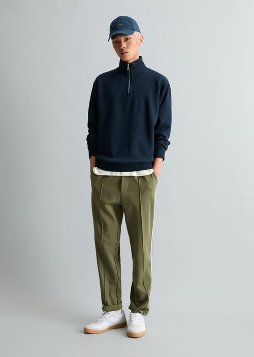 Relaxed sweat troyer — Navy Teal