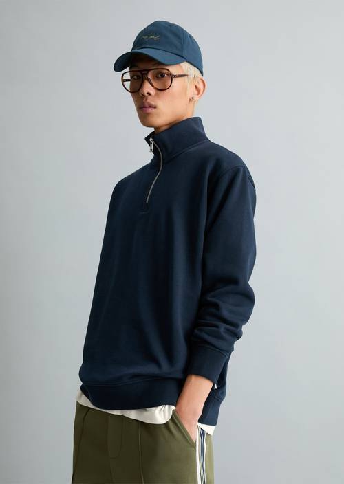 Sweat-Troyer relaxed Navy Teal en vue de face