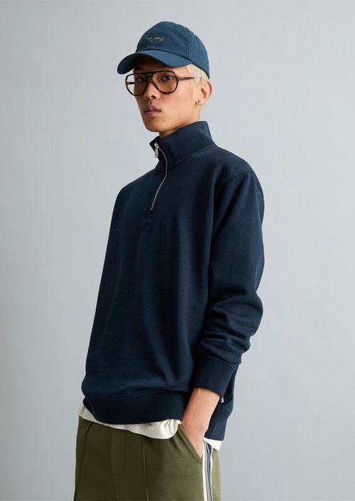 Relaxed sweat troyer — Navy Teal