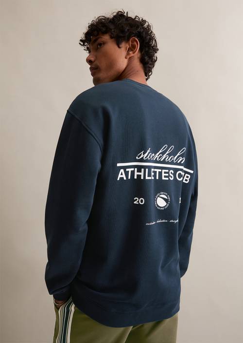 Relaxed sweatshirt Navy Teal in front view