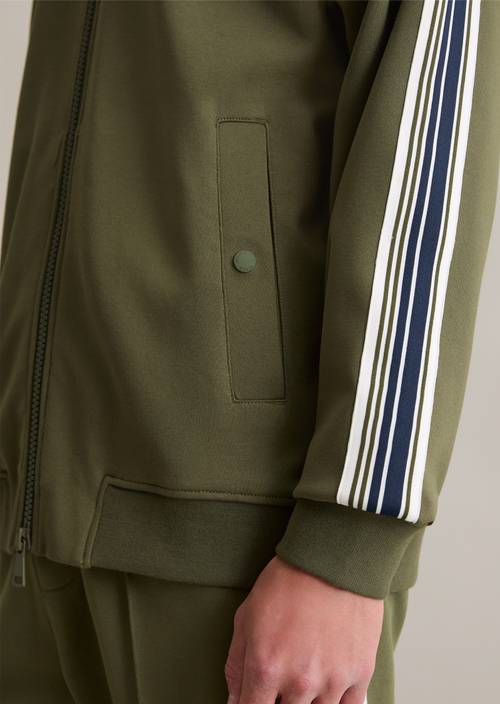 Relaxed track jacket Dark Moss in detail view