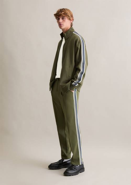 Relaxed track jacket Dark Moss in front view