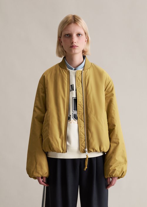 Aviator-style relaxed cropped blouson — Golden Ocher