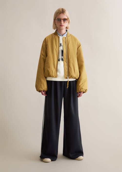 Aviator-stijl relaxed cropped blouson Golden Ocher in vooraanzicht