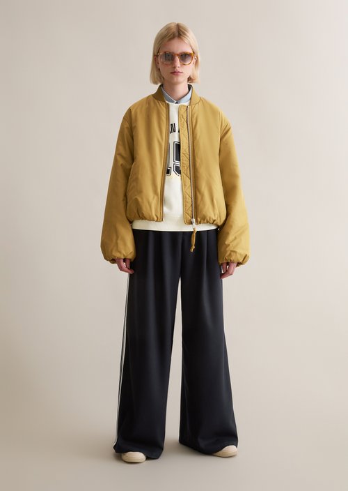 Aviator-style relaxed cropped blouson — Golden Ocher