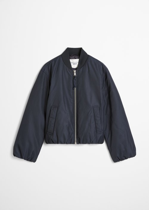 Aviator-style relaxed cropped blouson — Blue Depths