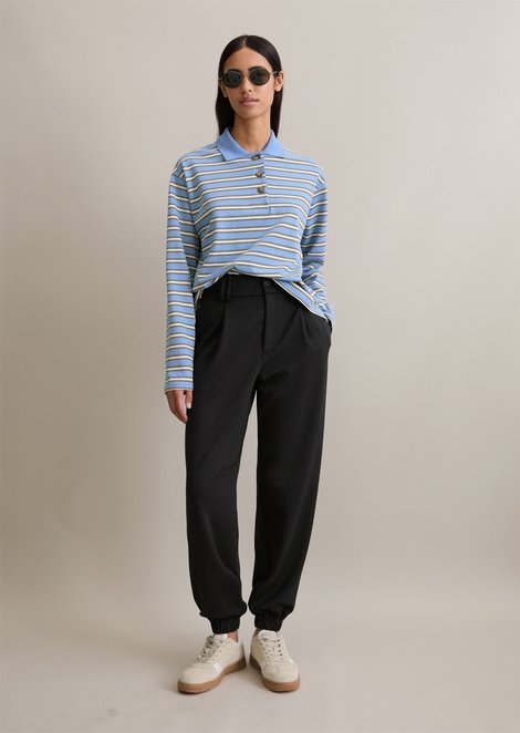 Marc O'Polo Relaxte jersey broek, Dames, zwart, L, 49% Polyester, 46% Modal, 5% Elasthaan