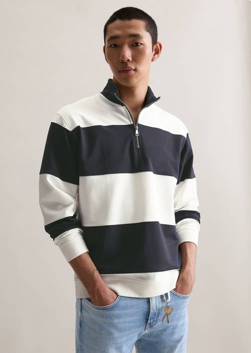 Troyer Marco Polo Denim Sweatshirt Sweat-Troyer En Pur Coton Bio