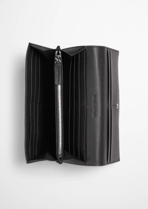 Jessie Combination Wallet Black shown opened