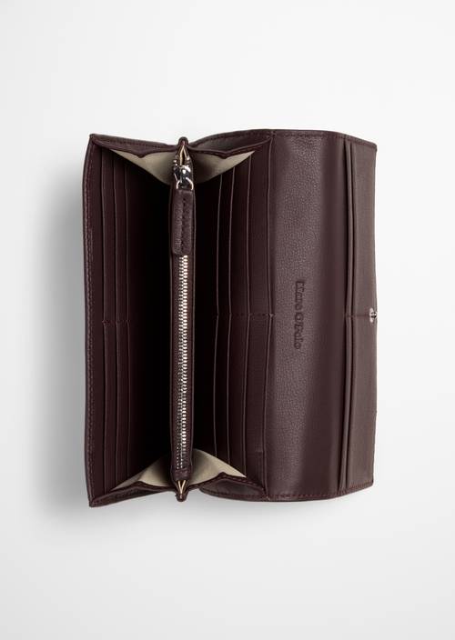 Jessie Combination Wallet Black Cherry shown opened
