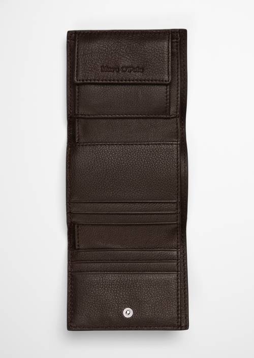 Judis Combination Wallet Burnt Coffee shown opened