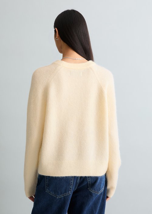 Relaxed knit sweater — White Blush