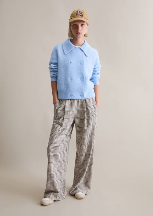 Doppelreiher-Cardigan loose Blue Dusk in Frontalansicht