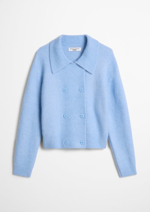 Double-breasted loose cardigan — Blue Dusk