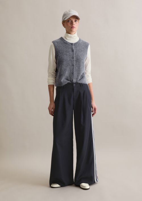 Regular sleeveless cardigan — Asphalt Melange