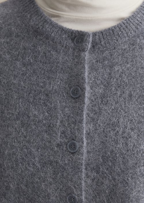 Regular sleeveless cardigan — Asphalt Melange