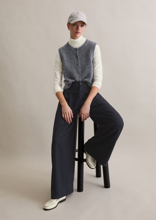 Regular sleeveless cardigan — Asphalt Melange