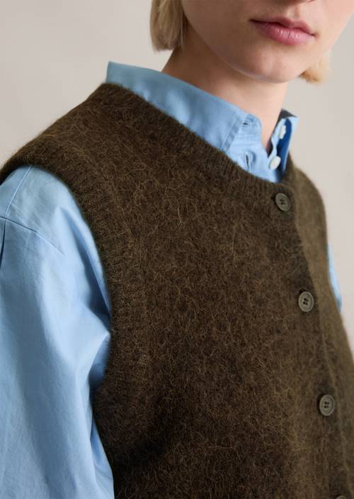 Ärmelloser Cardigan regular Black Espresso in Detailansicht