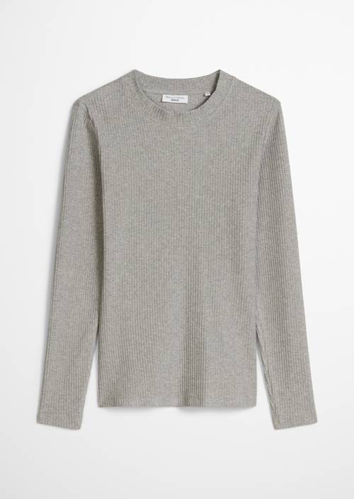 Longsleeve slim Stone Melange in freigestellter Ansicht ohne Model