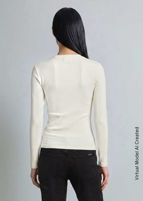 Longsleeve slim — Silky White