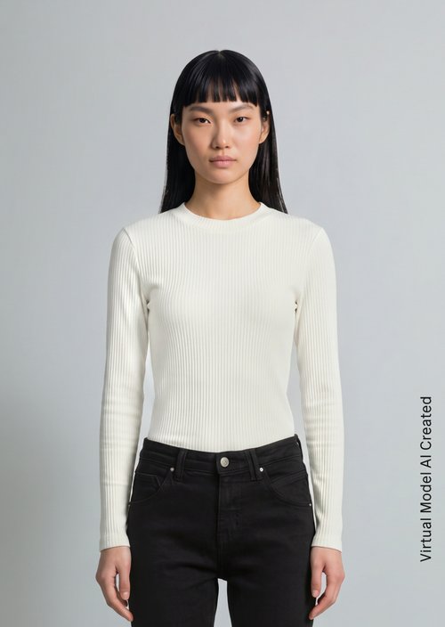 Longsleeve slim — Silky White