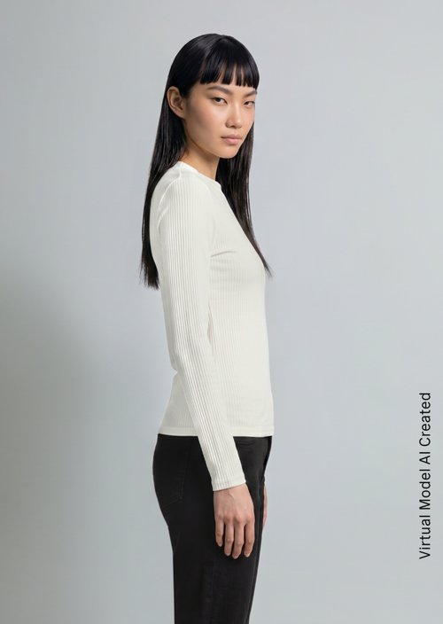 Longsleeve slim — Silky White