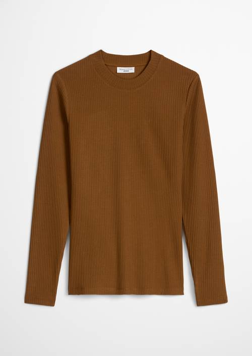 Longsleeve slim Old Copper in freigestellter Ansicht ohne Model