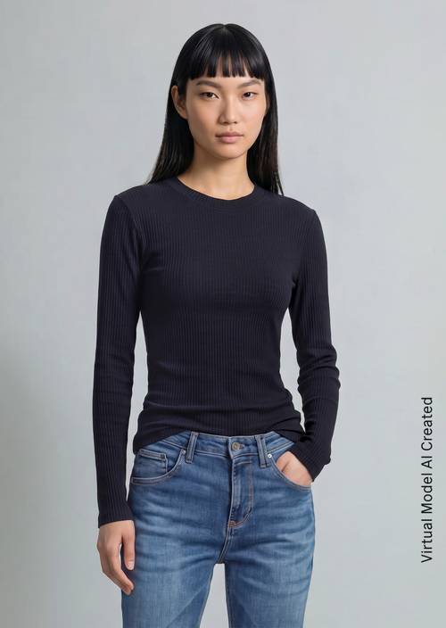 Longsleeve slim Blue Depths en vue de face