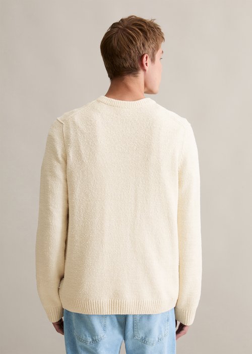 Bouclé knit sweater relaxed — White Blush