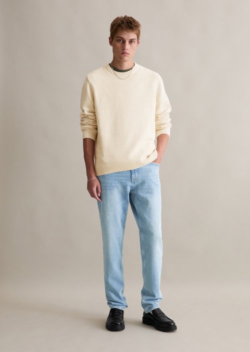 Bouclé knit sweater relaxed — White Blush