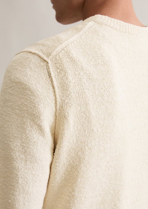 Bouclé knit sweater relaxed — White Blush