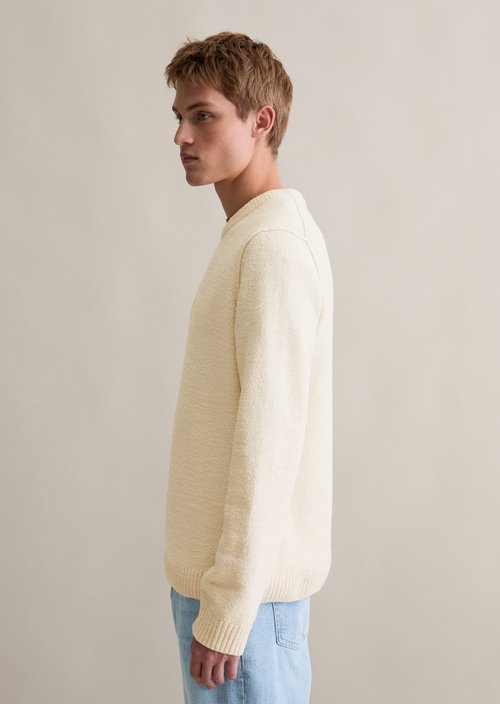 Bouclé knit sweater relaxed — White Blush
