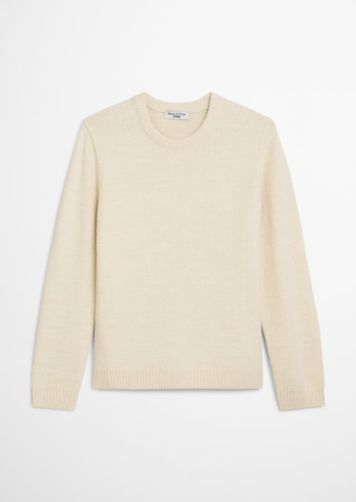 Bouclé knit sweater relaxed — White Blush